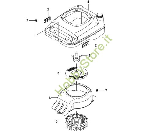 Picture of F - Copertura/girante ventilatore FJ180V-BS51
